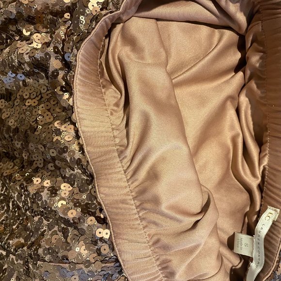 LC Lauren Conrad Copper Sequin Mini Skirt - Size Small - Picture 6 of 6